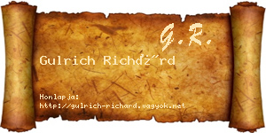 Gulrich Richárd névjegykártya
